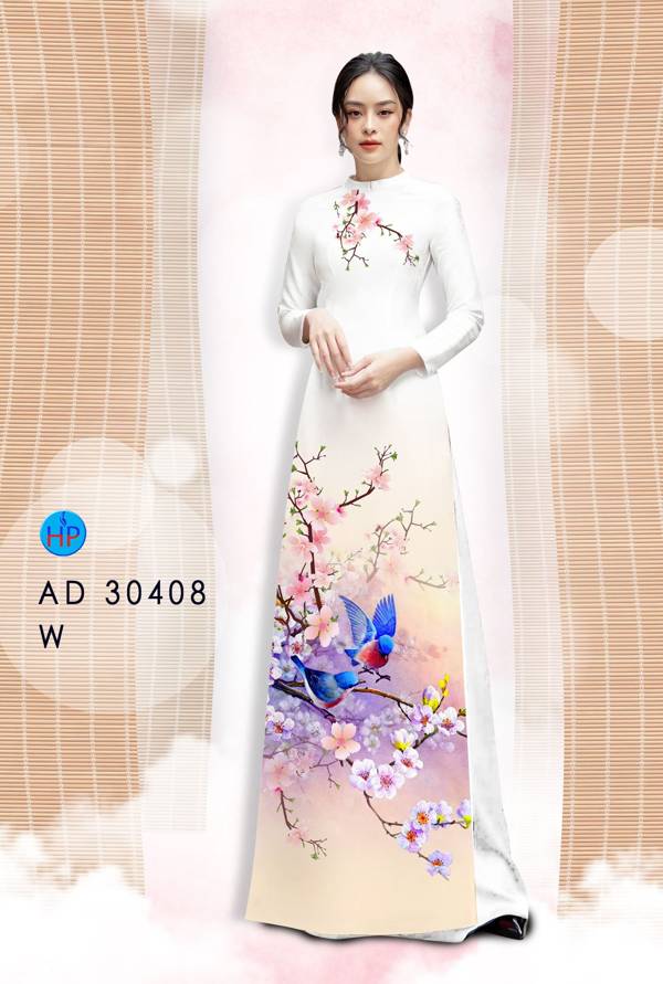 Vải Áo Dài Hoa Đào kiểu mới AD 30408 49 Vải Áo Dài Hoa Đào kiểu mới AD 30408