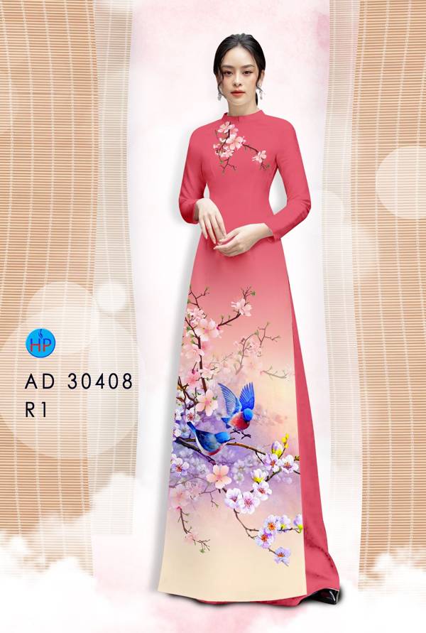 Vải Áo Dài Hoa Đào kiểu mới AD 30408 52 Vải Áo Dài Hoa Đào kiểu mới AD 30408