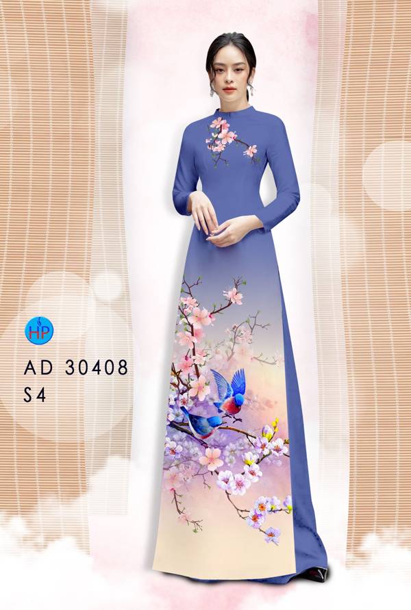 Vải Áo Dài Hoa Đào kiểu mới AD 30408 56 Vải Áo Dài Hoa Đào kiểu mới AD 30408