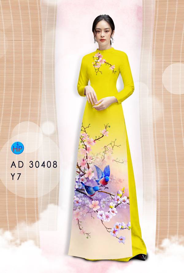 Vải Áo Dài Hoa Đào kiểu mới AD 30408 53 Vải Áo Dài Hoa Đào kiểu mới AD 30408