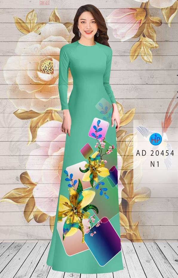 Vải Áo Dài Hoa In 3D mới ra AD 20454