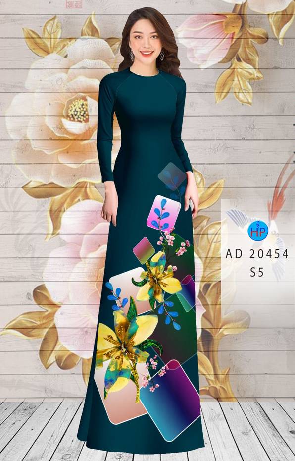 Vải Áo Dài Hoa In 3D mới ra AD 20454