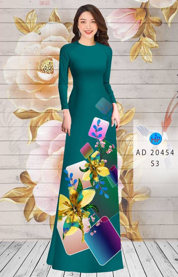 Vải Áo Dài Hoa In 3D mới ra AD 20454