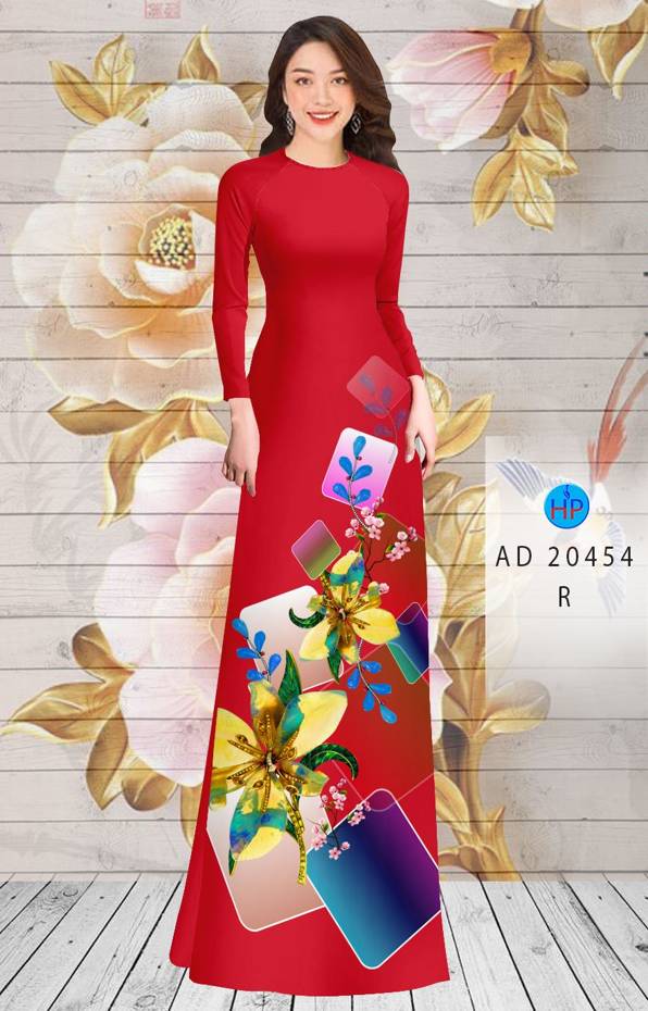 Vải Áo Dài Hoa In 3D mới ra AD 20454