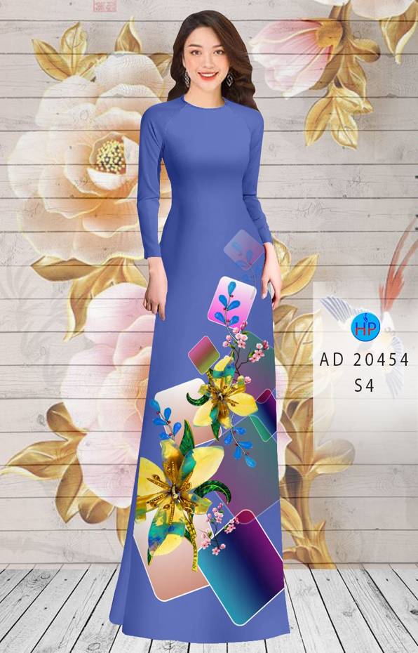 Vải Áo Dài Hoa In 3D mới ra AD 20454