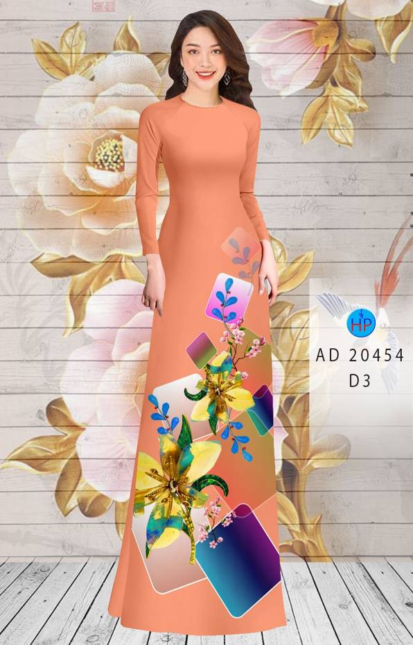 Vải Áo Dài Hoa In 3D mới ra AD 20454
