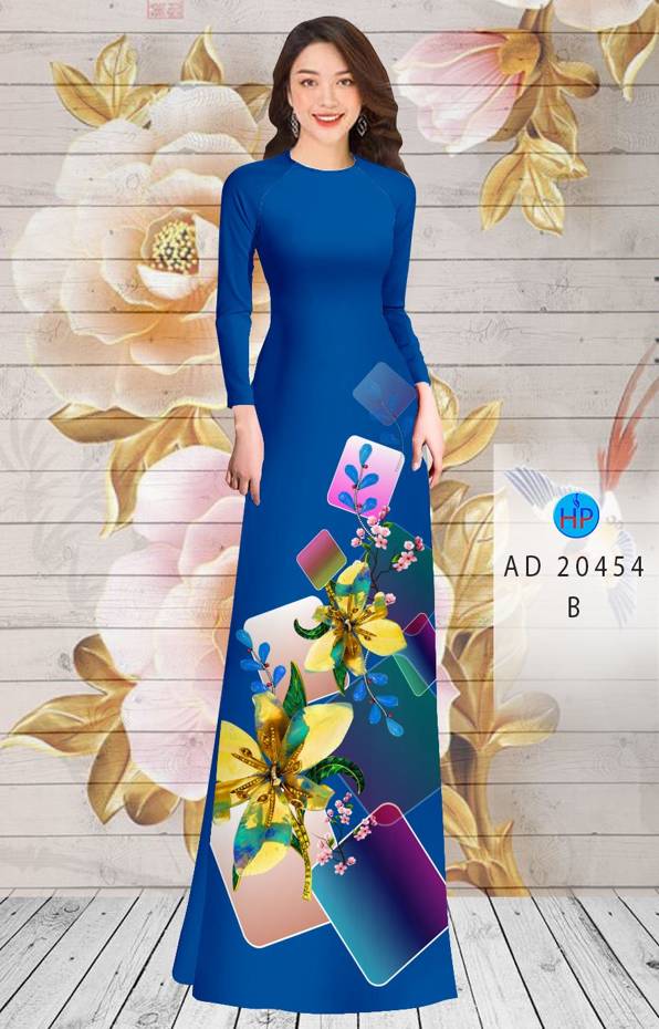 Vải Áo Dài Hoa In 3D mới ra AD 20454