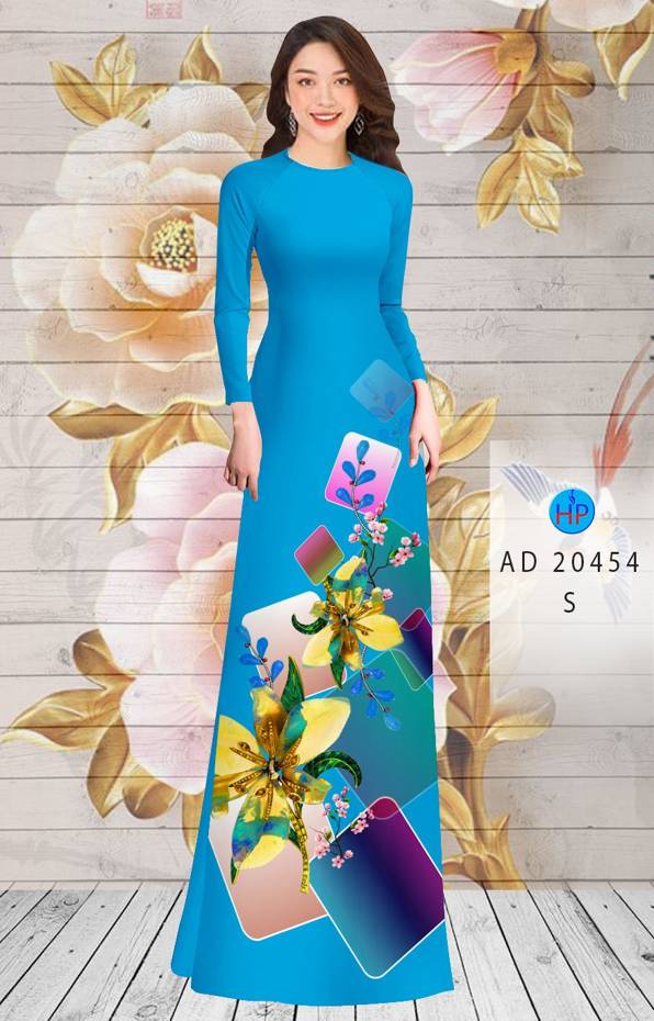 Vải Áo Dài Hoa In 3D mới ra AD 20454