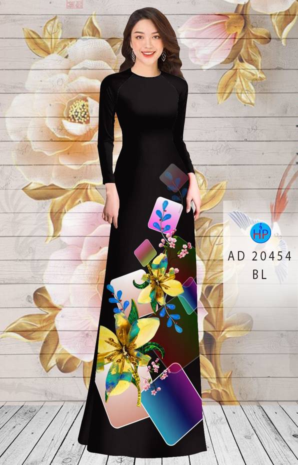 Vải Áo Dài Hoa In 3D mới ra AD 20454