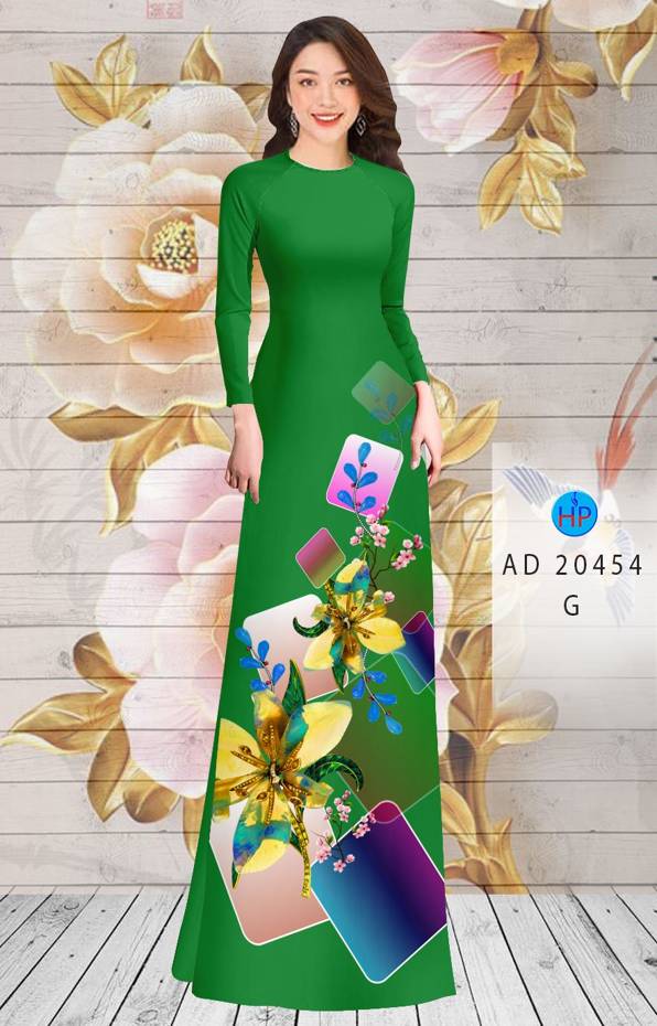 Vải Áo Dài Hoa In 3D mới ra AD 20454