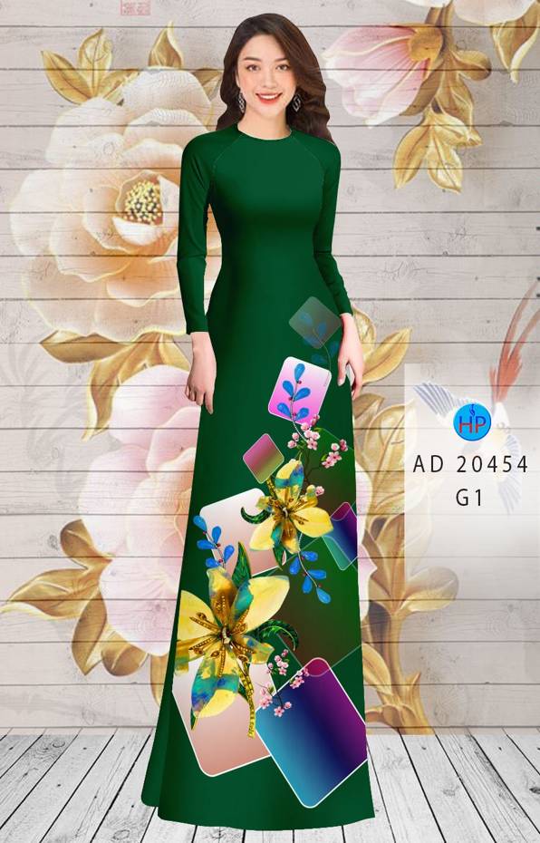 Vải Áo Dài Hoa In 3D mới ra AD 20454