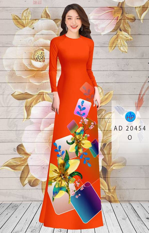 Vải Áo Dài Hoa In 3D mới ra AD 20454