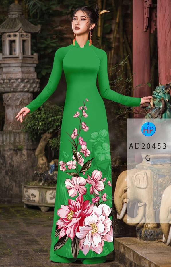 Vải Áo Dài Hoa In 3D mới ra AD 20453