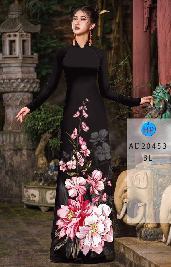 Vải Áo Dài Hoa In 3D mới ra AD 20453