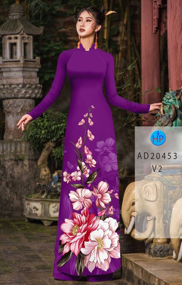 Vải Áo Dài Hoa In 3D mới ra AD 20453