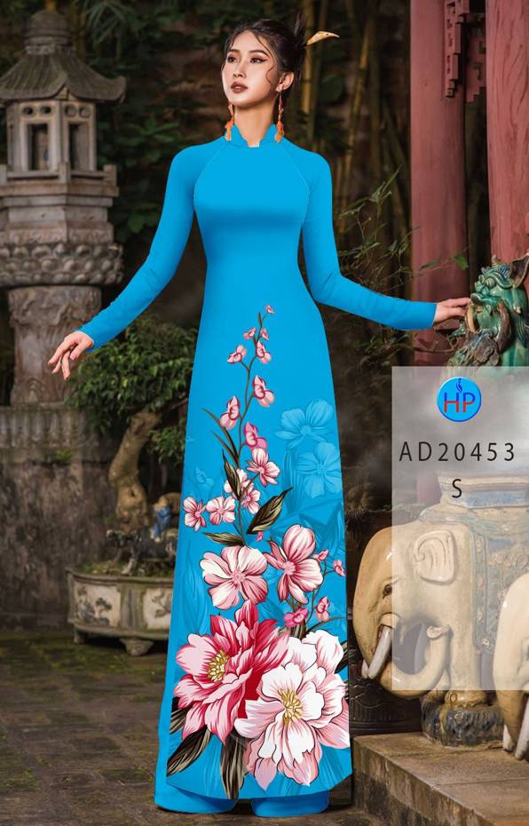 Vải Áo Dài Hoa In 3D mới ra AD 20453