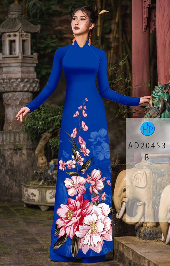 Vải Áo Dài Hoa In 3D mới ra AD 20453