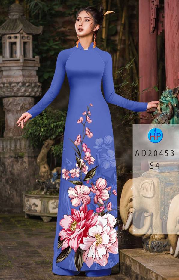 Vải Áo Dài Hoa In 3D mới ra AD 20453