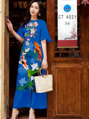 1611980030 915 Vai Ao Dai Hoa Sen thiet ke 2021 AD CT4021