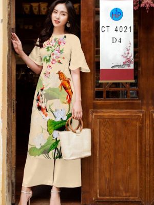 1611980032 299 Vai Ao Dai Hoa Sen thiet ke 2021 AD CT4021