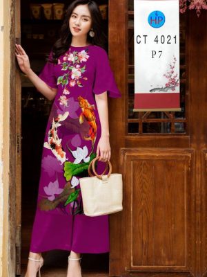 1611980033 555 Vai Ao Dai Hoa Sen thiet ke 2021 AD CT4021
