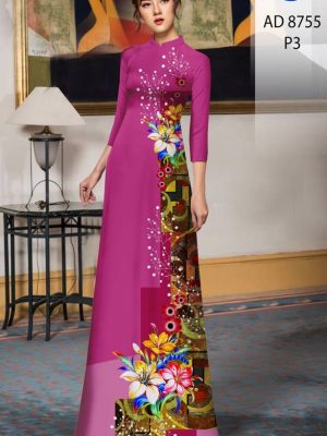 Vải Áo Dài Hoa Ly kiểu mới AD 8755 26 1613449057 169 Vai Ao Dai Hoa Ly kieu moi AD 8755