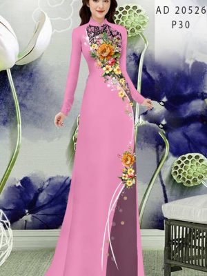 1613617830 417 Vai Ao Dai Hoa In 3D thiet ke 2021 AD