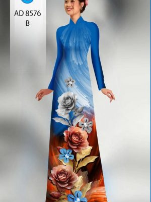 Vải Áo Dài Hoa Hồng kiểu mới AD 8576 22 1613974411 282 Vai Ao Dai Hoa Hong kieu moi AD 8576