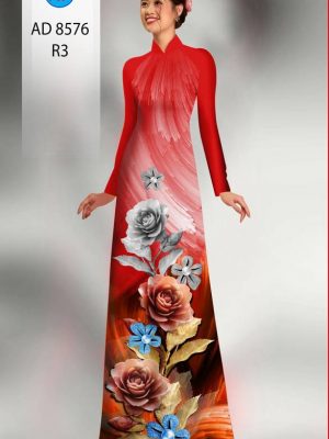 Vải Áo Dài Hoa Hồng kiểu mới AD 8576 23 1613974411 981 Vai Ao Dai Hoa Hong kieu moi AD 8576