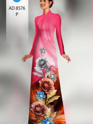 Vải Áo Dài Hoa Hồng kiểu mới AD 8576 27 1613974412 406 Vai Ao Dai Hoa Hong kieu moi AD 8576
