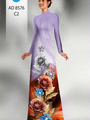 Vải Áo Dài Hoa Hồng kiểu mới AD 8576 28 1613974412 429 Vai Ao Dai Hoa Hong kieu moi AD 8576