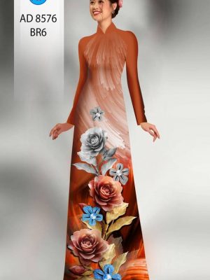 Vải Áo Dài Hoa Hồng kiểu mới AD 8576 31 1613974413 978 Vai Ao Dai Hoa Hong kieu moi AD 8576