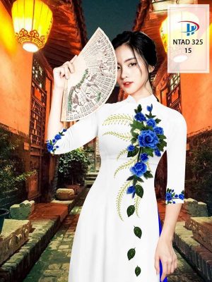Vải Áo Dài Hoa Hồng Xanh kiểu mới AD NTAD 325 32 1614054776 833 Vai Ao Dai Hoa Hong Xanh kieu moi AD NTAD