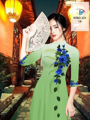 Vải Áo Dài Hoa Hồng Xanh kiểu mới AD NTAD 325 31 1614054776 858 Vai Ao Dai Hoa Hong Xanh kieu moi AD NTAD