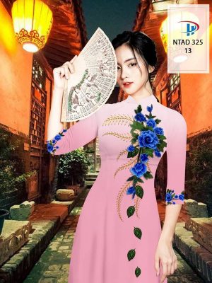 Vải Áo Dài Hoa Hồng Xanh kiểu mới AD NTAD 325 30 1614054776 872 Vai Ao Dai Hoa Hong Xanh kieu moi AD NTAD