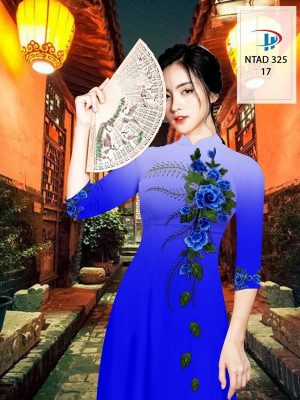 Vải Áo Dài Hoa Hồng Xanh kiểu mới AD NTAD 325 34 1614054777 214 Vai Ao Dai Hoa Hong Xanh kieu moi AD NTAD