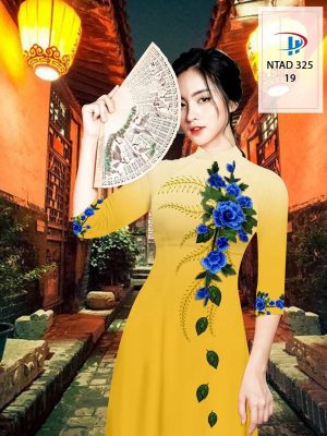 Vải Áo Dài Hoa Hồng Xanh kiểu mới AD NTAD 325 36 1614054777 341 Vai Ao Dai Hoa Hong Xanh kieu moi AD NTAD