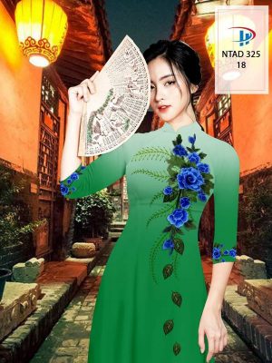 Vải Áo Dài Hoa Hồng Xanh kiểu mới AD NTAD 325 35 1614054777 990 Vai Ao Dai Hoa Hong Xanh kieu moi AD NTAD