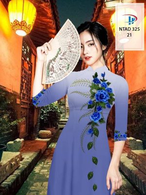 Vải Áo Dài Hoa Hồng Xanh kiểu mới AD NTAD 325 38 1614054778 502 Vai Ao Dai Hoa Hong Xanh kieu moi AD NTAD