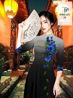 Vải Áo Dài Hoa Hồng Xanh kiểu mới AD NTAD 325 42 1614054779 522 Vai Ao Dai Hoa Hong Xanh kieu moi AD NTAD