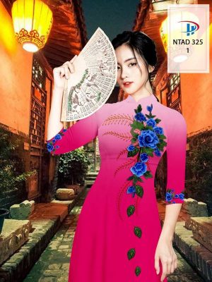 Vải Áo Dài Hoa Hồng Xanh kiểu mới AD NTAD 325 43 1614054779 590 Vai Ao Dai Hoa Hong Xanh kieu moi AD NTAD