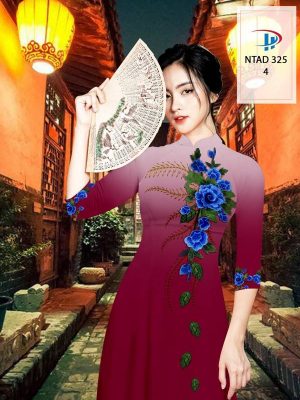 Vải Áo Dài Hoa Hồng Xanh kiểu mới AD NTAD 325 46 1614054780 390 Vai Ao Dai Hoa Hong Xanh kieu moi AD NTAD