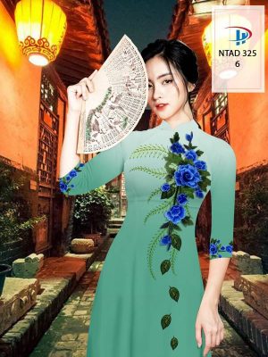 Vải Áo Dài Hoa Hồng Xanh kiểu mới AD NTAD 325 48 1614054780 418 Vai Ao Dai Hoa Hong Xanh kieu moi AD NTAD