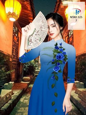 Vải Áo Dài Hoa Hồng Xanh kiểu mới AD NTAD 325 49 1614054780 857 Vai Ao Dai Hoa Hong Xanh kieu moi AD NTAD