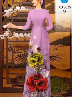 Vải Áo Dài Hoa In 3D kiểu mới AD 8676 23 1614249311 907 Vai Ao Dai Hoa In 3D kieu moi AD 8676