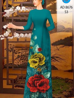 Vải Áo Dài Hoa In 3D kiểu mới AD 8676 29 1614249312 312 Vai Ao Dai Hoa In 3D kieu moi AD 8676