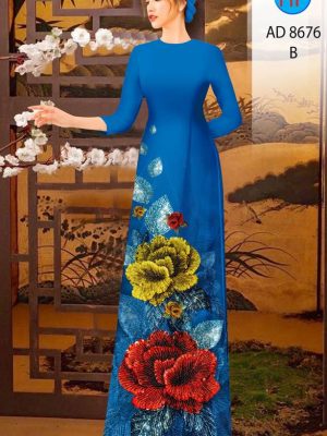 Vải Áo Dài Hoa In 3D kiểu mới AD 8676 33 1614249313 150 Vai Ao Dai Hoa In 3D kieu moi AD 8676
