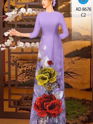 Vải Áo Dài Hoa In 3D kiểu mới AD 8676 35 1614249313 358 Vai Ao Dai Hoa In 3D kieu moi AD 8676