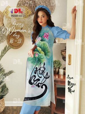 Vải Áo Dài Hoa Sen Độc Đáo AD DL9220 51 1614922552 414 Vai Ao Dai Hoa Sen Doc Dao AD DL9220