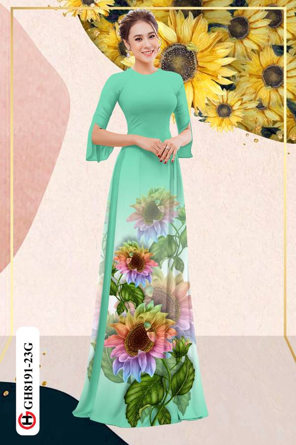 Vải Áo Dài Hoa Hướng Dương Độc Đáo AD GH8191 34 Vải Áo Dài Hoa Hướng Dương Độc Đáo AD GH8191